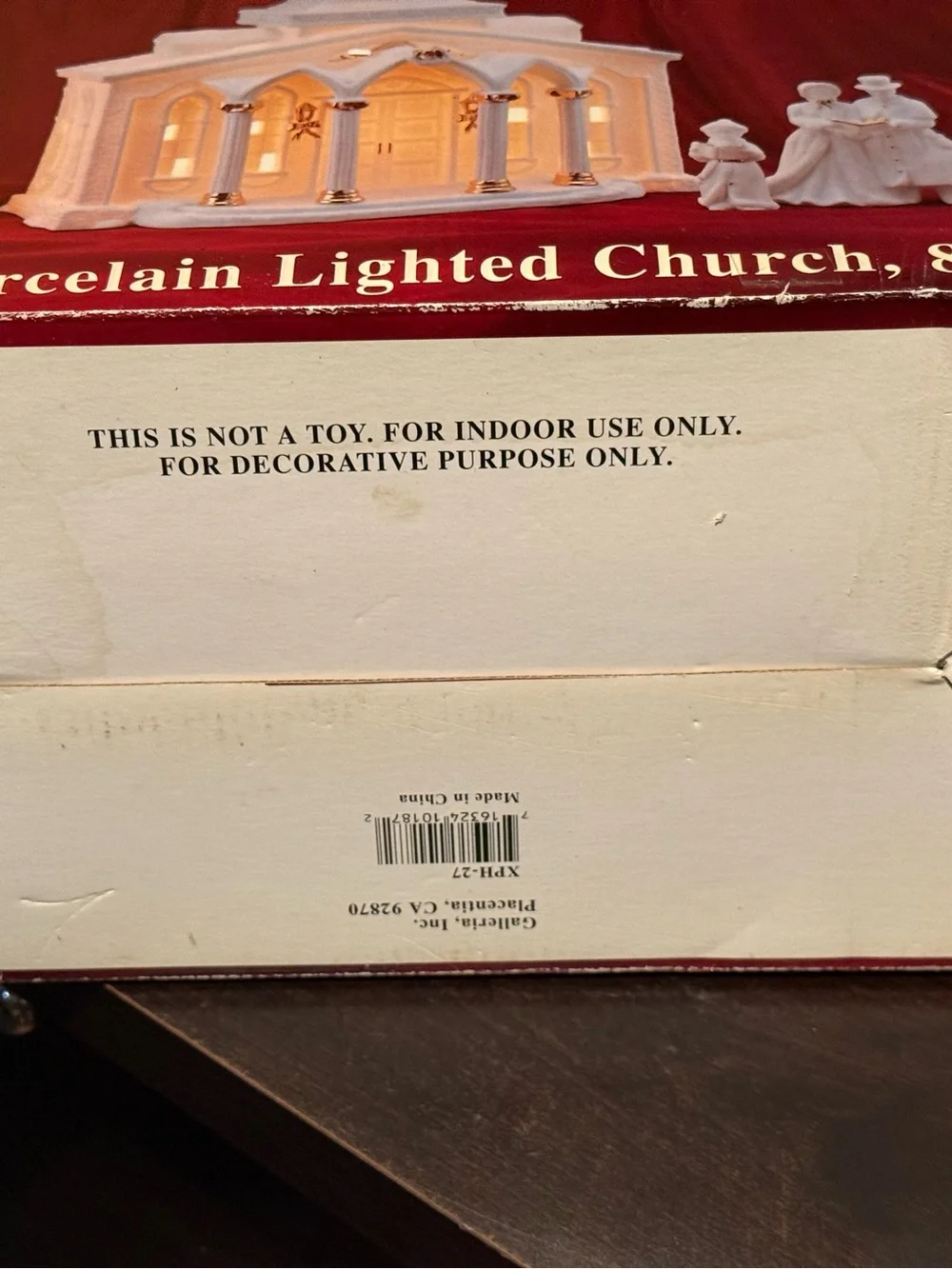 1997 Galleria Grandeur Noel White Lighted Church Set 8 Pc Bisque